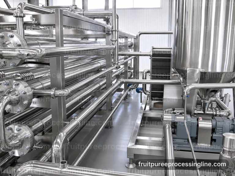 Industrial Fruit Puree Processing Line: Common Buyer Questions Interface industrial fruit puree processing line, common buyer questions: two stage puree refiner connection view
