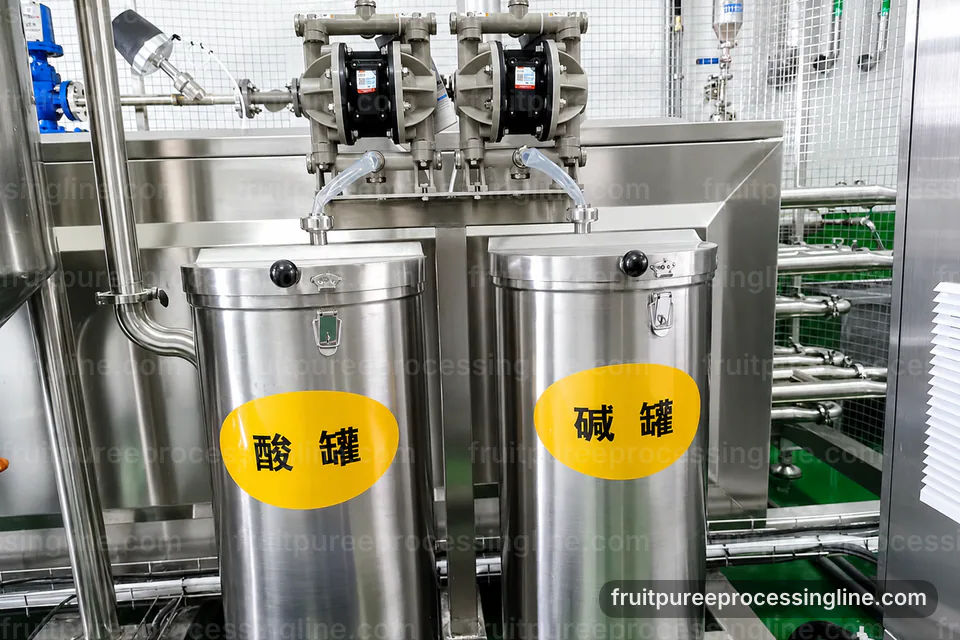 industrial fruit puree processing line, operating principle: two stage puree refiner operating stage